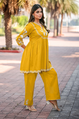 Embroidered Tunic With Trouser Co-Ords-HELISHA