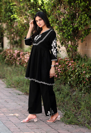 Embroidered Tunic With Trouser Co-Ords-HELISHA