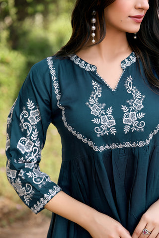 Embroidered Tunic With Trouser Co-Ords-HELISHA