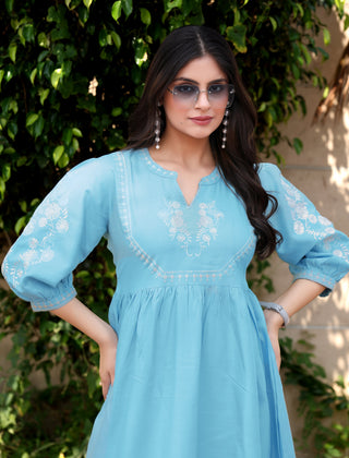 Embroidered Tunic With Trouser Co-Ords-HELISHA