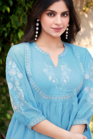 Embroidered Tunic With Trouser Co-Ords-HELISHA