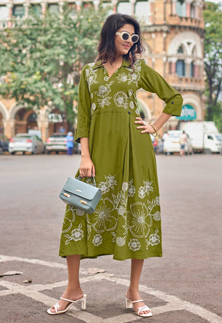 Thread-Work Rayon Frock – Design 3001 - product view 2