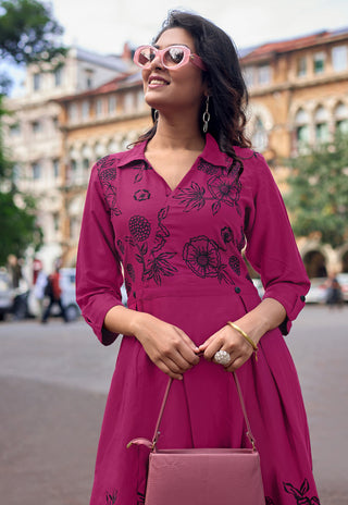 Thread-Work Rayon Frock – Design 3005 - product view 3