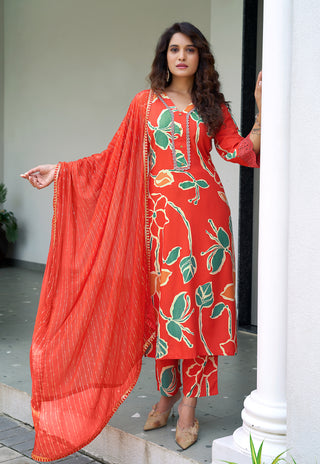 Printed Kurta Set with Dupatta – Design 3007 - product view 3