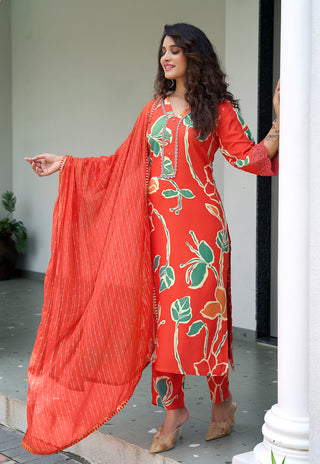 Printed Kurta Set with Dupatta – Design 3007 - product view 4