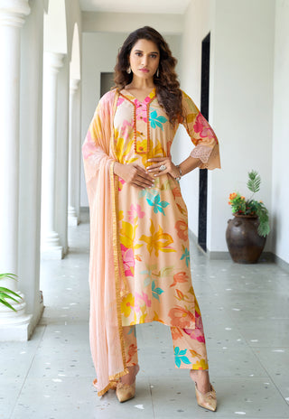 Printed Kurta Set with Dupatta – Design 3009 - product view 2