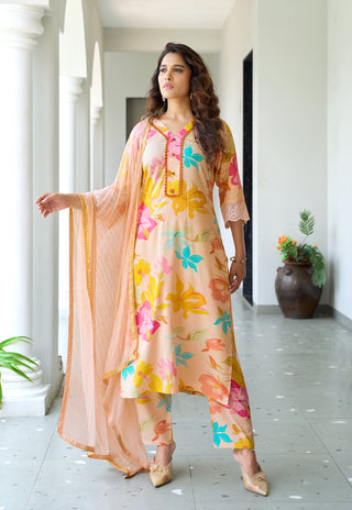 Printed Kurta Set with Dupatta – Design 3009 - product view 3
