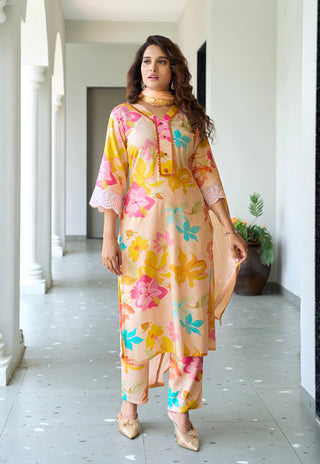 Printed Kurta Set with Dupatta – Design 3009 - product view 4