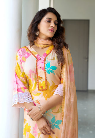 Printed Kurta Set with Dupatta – Design 3009 - product view 5