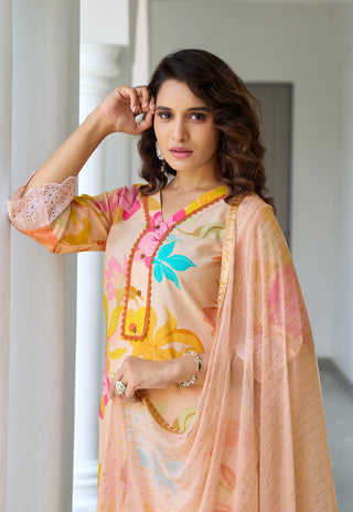 Printed Kurta Set with Dupatta – Design 3009 - product view 6