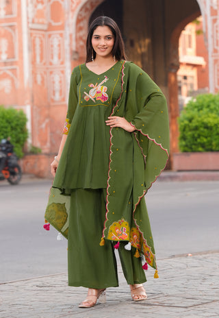 Embroidered Kurta Set with Dupatta – IV-1070 - product view 1