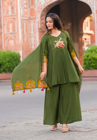 Embroidered Kurta Set with Dupatta – IV-1070 - product view 3