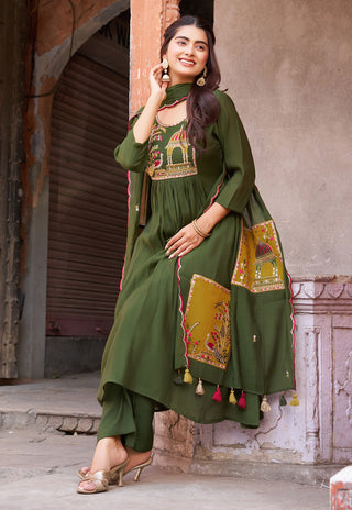 Thread-Work Kurta Set with Dupatta – IV-1075 - product view 3