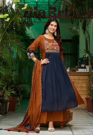 Embroidered Kurta Set with Dupatta – IV-1106 - product view 1