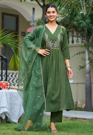 Embroidered Kurta Set with Dupatta – IV-1146 - product view 2