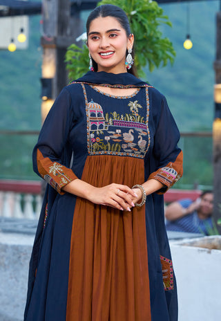 Embroidered Kurta Set with Dupatta – IV-1162 - product view 1