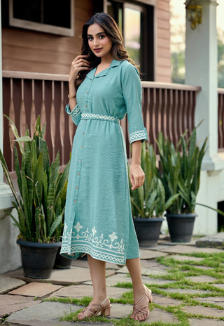 Seafoam Charm Embroidered Co-ord Set - product detail view