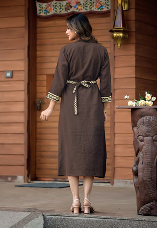 Mocha Muse Embroidered Co-ord Set - product detail view
