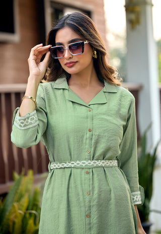 Sage Serenity Embroidered Co-ord Set - product detail view