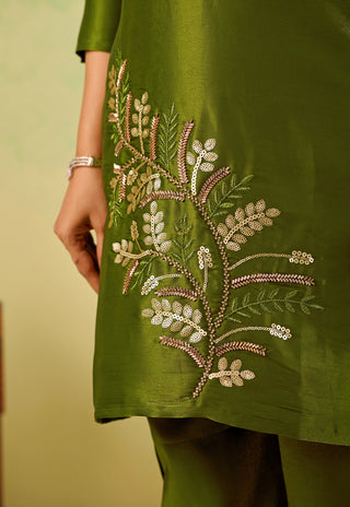 Olive Muse Embroidered Kurta Set - product detail view