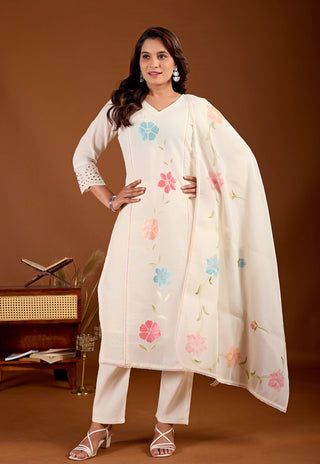 Ivory Garden Printed Kurta Set - front view