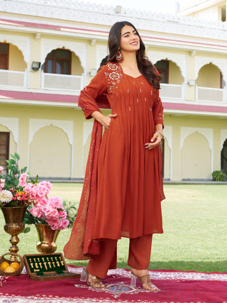 Rustic Charm Embroidered Kurta Set - product detail view