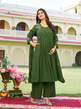 Forest Grace Embroidered Kurta Set - product detail view