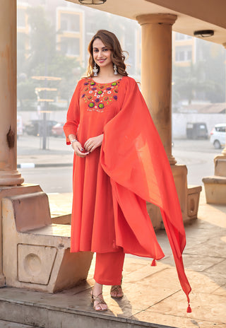 Cotton Kurta Set with Dupatta – Design 4002 - product view 1