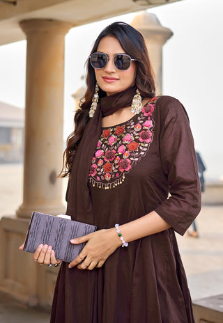 Cotton Kurta Set with Dupatta – Design 4003 - product view 3
